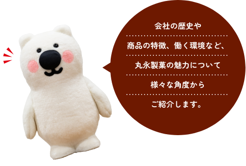 会社の歴史や商品の特徴、働く環境など、丸永製菓の魅力について様々な角度からご紹介します。